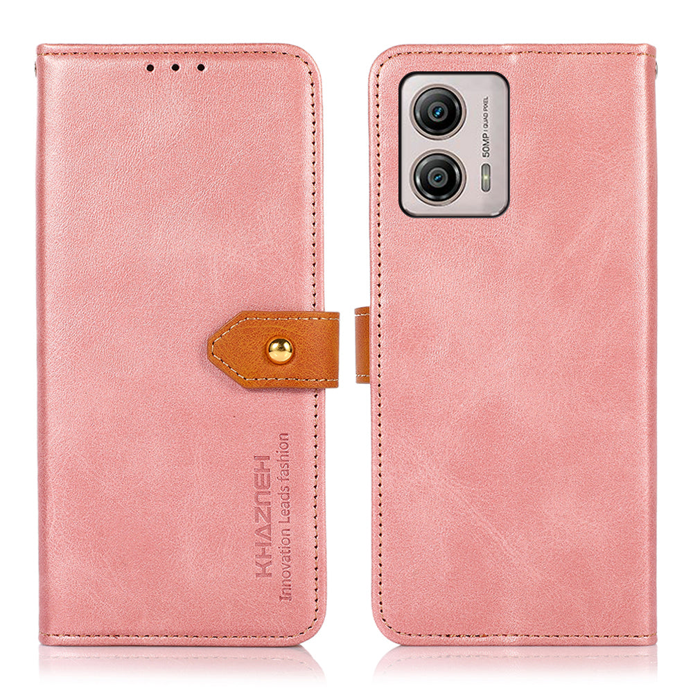 KHAZNEH For Motorola Moto G53 5G G13 4G G23 4G Cell Phone Case Cowhide Texture PU Leather Gold Buckle Stand Wallet Cover KHAZNEH For Motorola Moto G53 5G G13 4G G23 4G Cell Phone Case Cowhide Texture PU Leather Gold Buckle Stand Wallet Cover